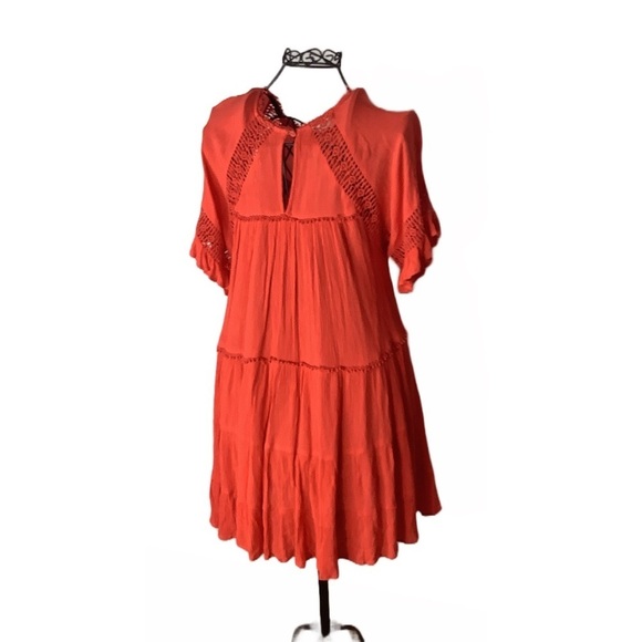 Patrons of Peace Boho Coral Tunic Dress Size Small - Picture 9 of 9